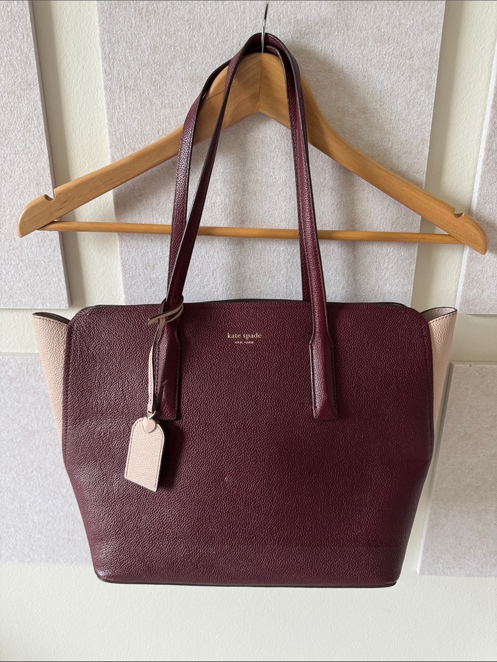 kate spade Burgundy and Blush Leather Tote